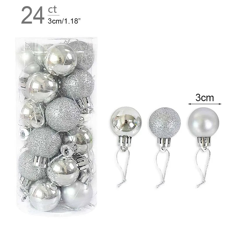 1Box Christmas Balls Christmas Tree Ornaments Ball Xmas Hanging Tree Pendants Home Party Decor 2026 New Year Gift Noel Navidad